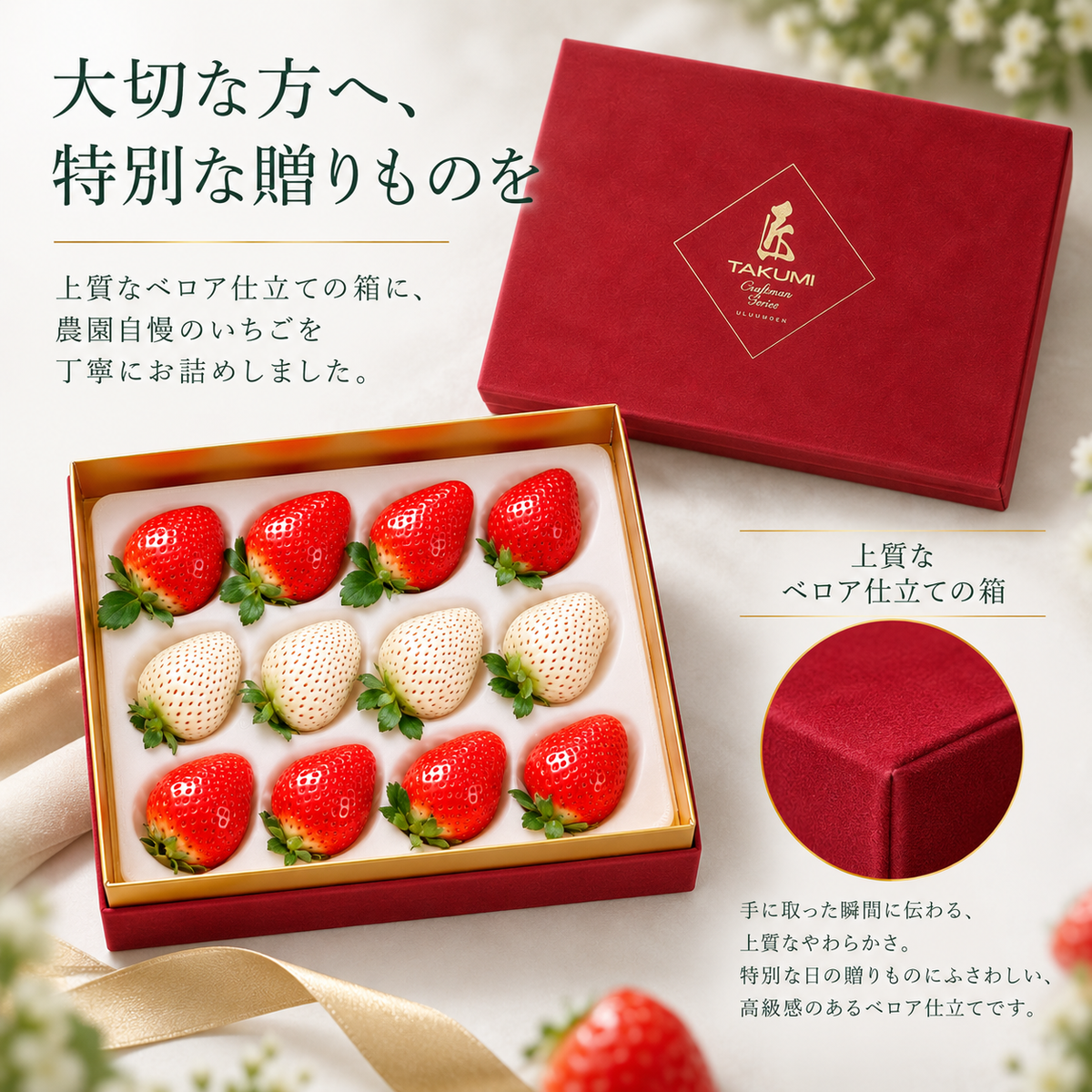 【予約販売 2026年12月1日～30日 順次発送予定】プレミアム極上紅白あまおう400g【送料無料】