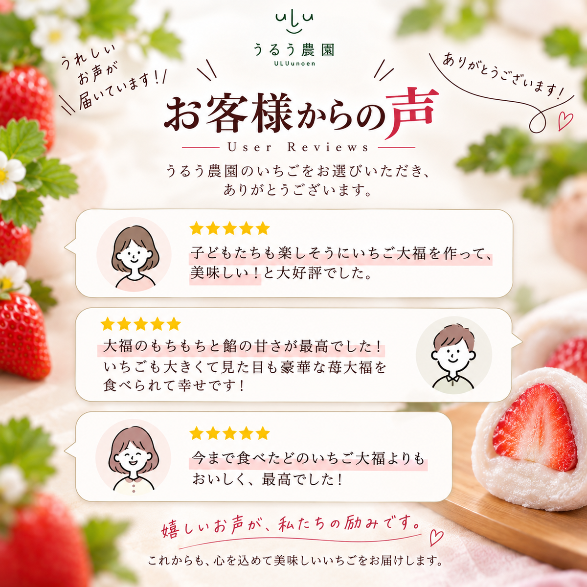 【予約販売 2026年12月1日～30日 順次発送予定】あまおう大福セット【送料無料】